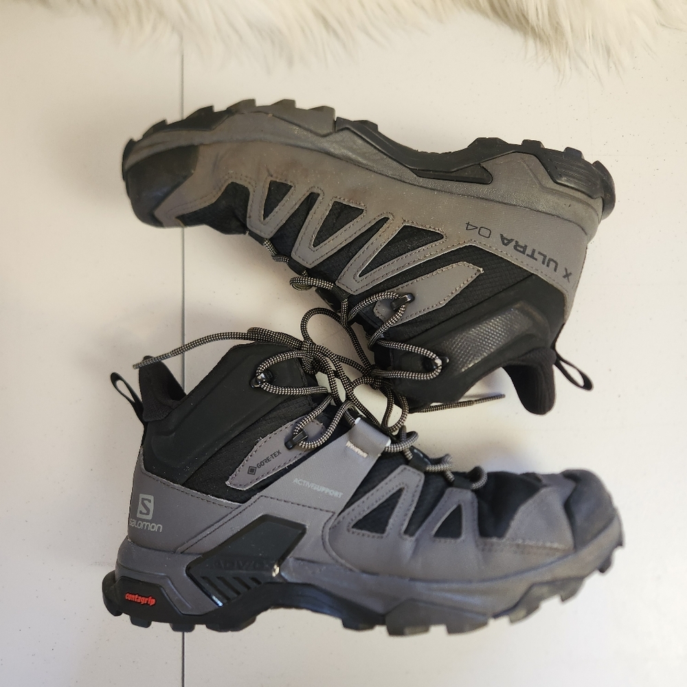 SALOMON X-Ultra 4 Men's Size 10.5 Gore-Tex Hiking Boots Shoes Gray Waterproof - Picture 4 of 10